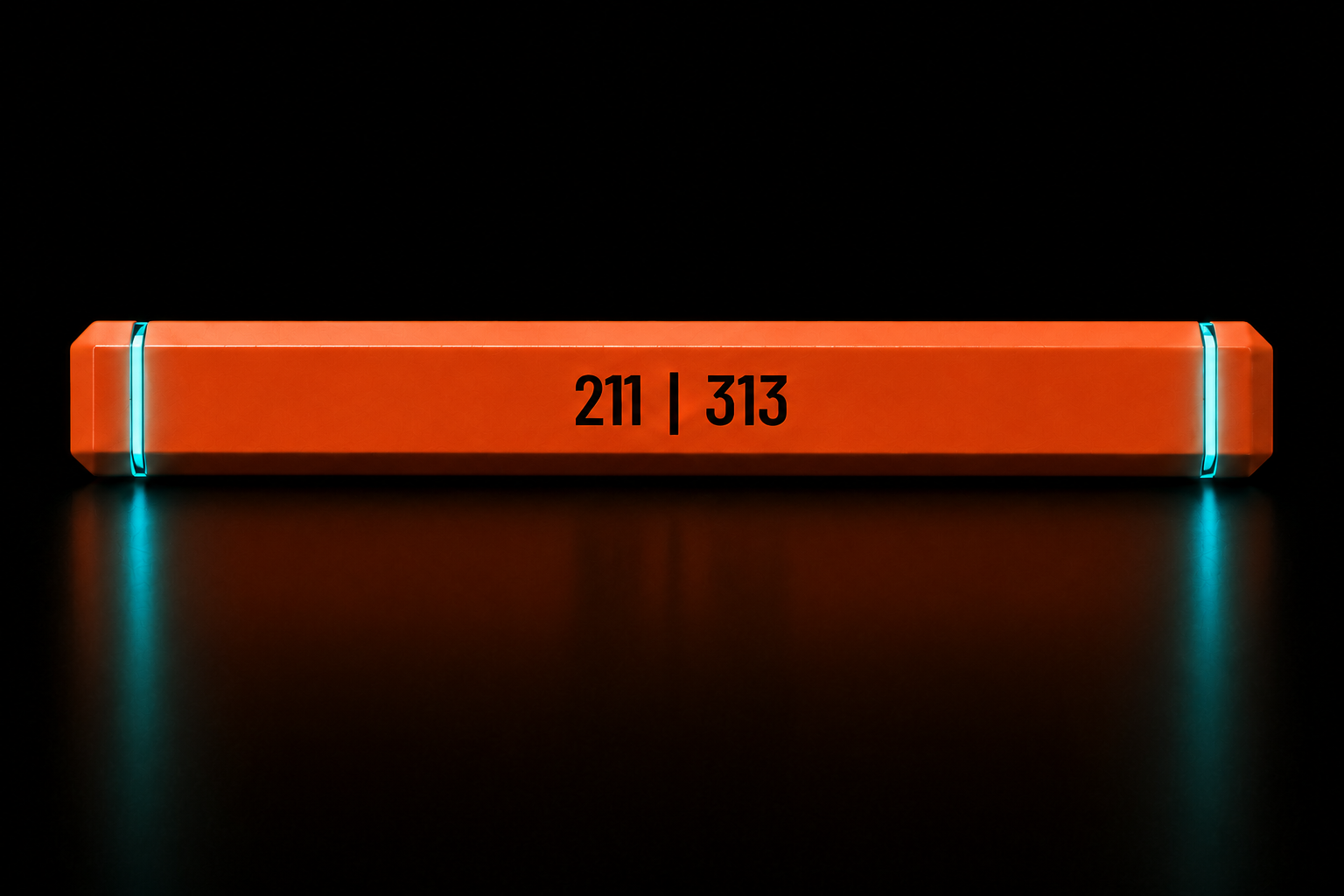Front of the Evidence Collector showing an example founder number, 211/313